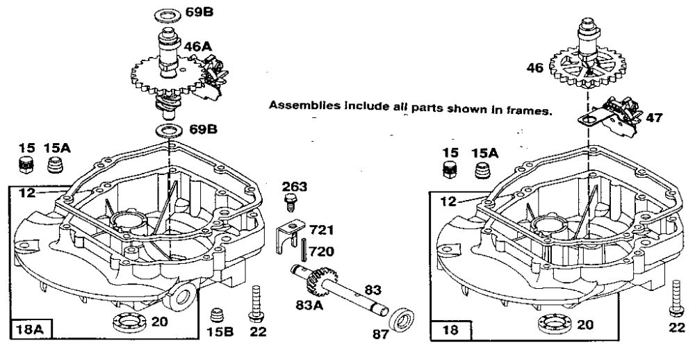 Engine Diagram and Parts List for 122700  Briggs and Stratton Engine